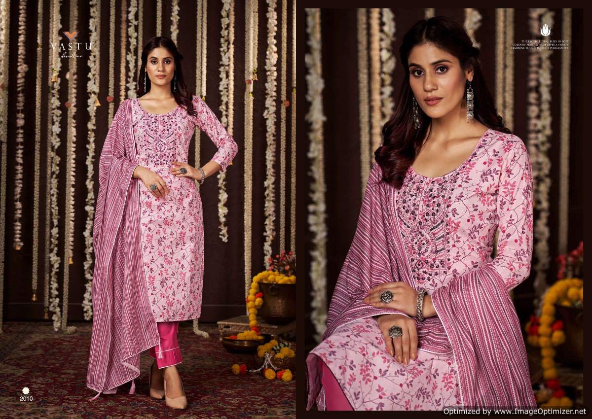Gulmohar Vol 1 By Vastu Printed With Lining Cotton Readymade Dress Wholesalers In Delhi